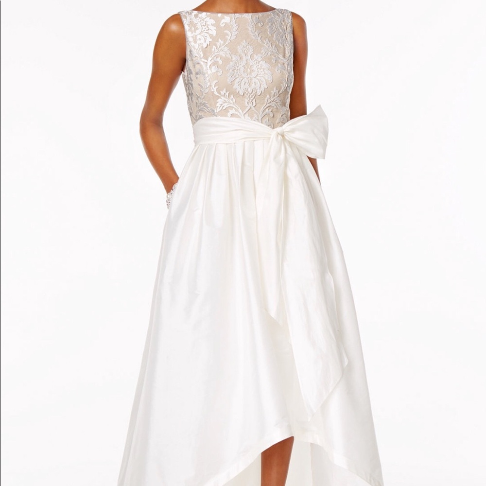 Adrianna Papell embroidered high-low gown